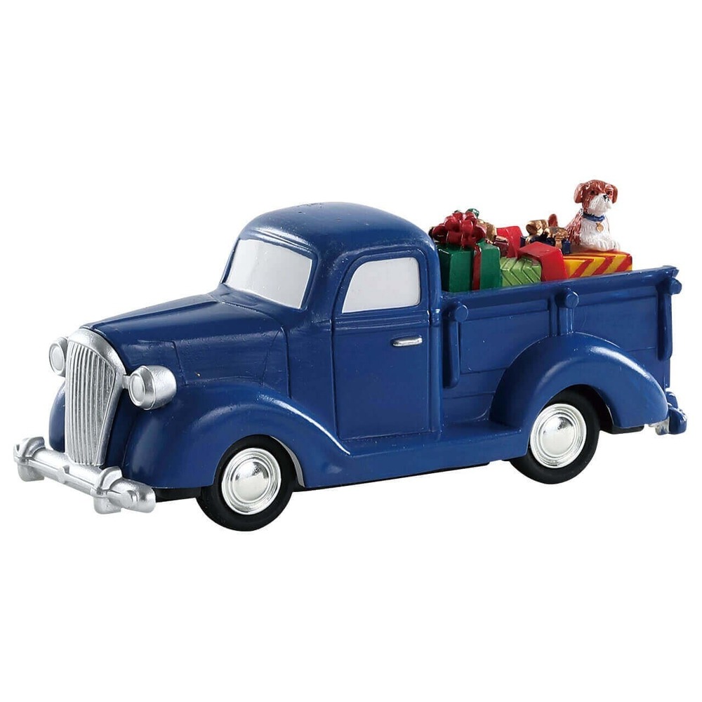 Lemax Village Christmas Blue Truck Presents Dog‎ Accessory New